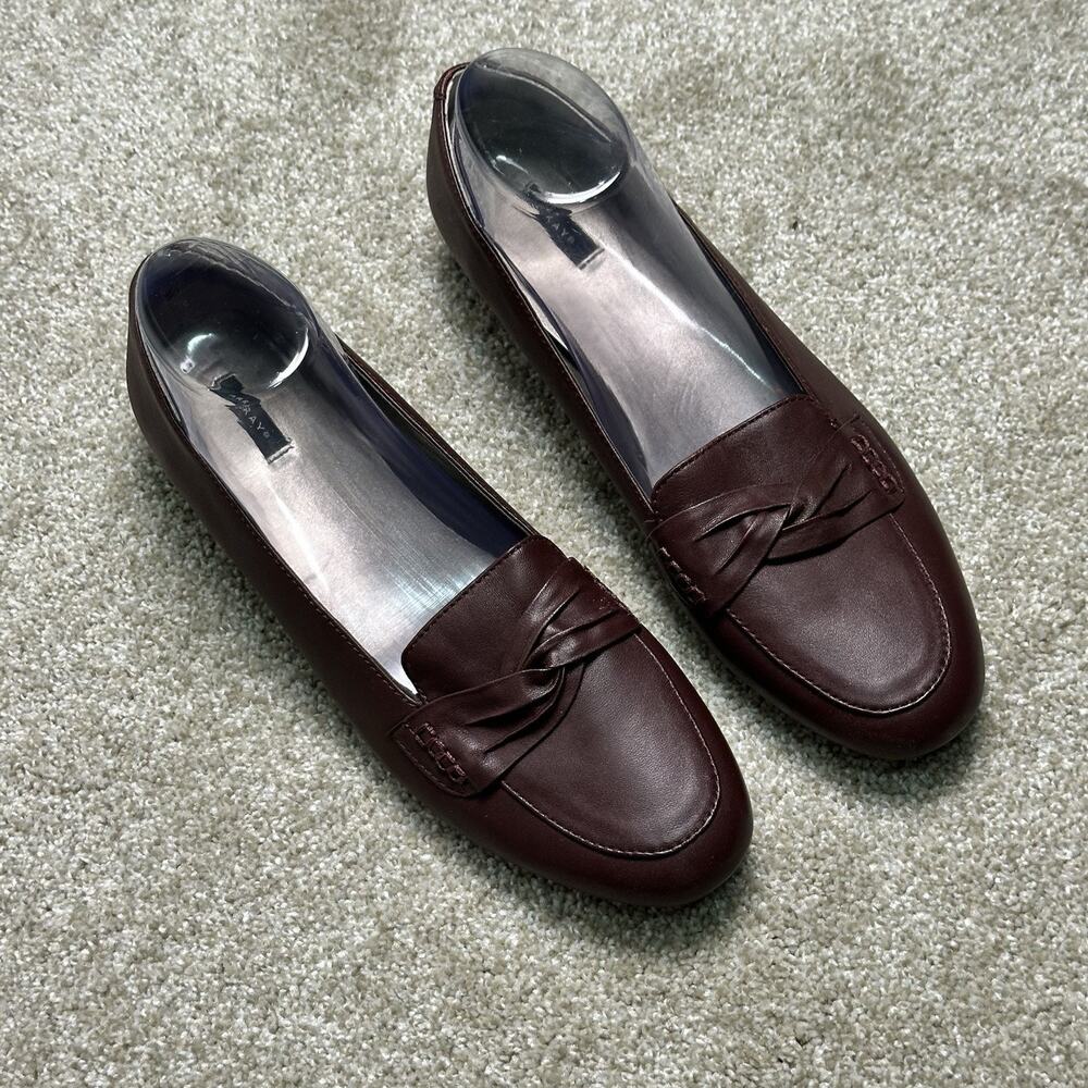 Array Plum Wine Red Leather Comfort Penny Loafers Women’s 11N